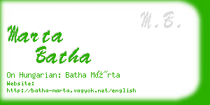 marta batha business card